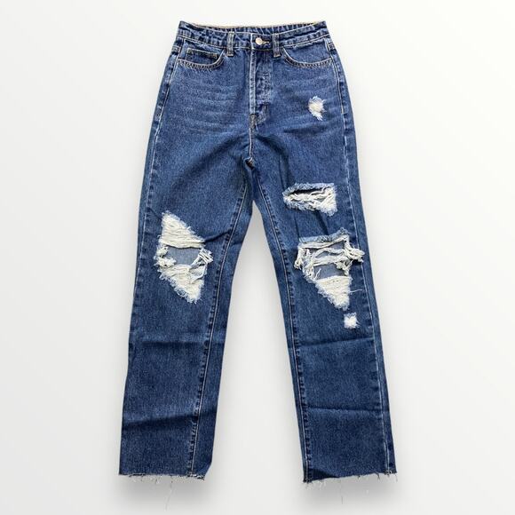 Shein Denim Women’s Small US 4 Blue Distressed Jeans - Picture 1 of 7